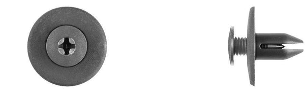 Black Nylon Screw Fender Ret - 7mm Hole Size 12mm Stem Length: 15 per Bag