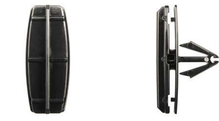 Black Nylon Rocker Mldg Clips - 10mm Hole Size 14mm Stem Lgth: 25 per Bag