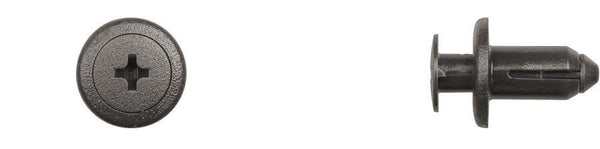 Black Nylon Interior Trim Ret - 7mm Hole Size 14mm Stem Length: 10 per Bag