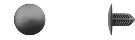 Black Nylon Interior Trim Ret - 7mm Hole Size 13mm Stem Length: 25 per Bag