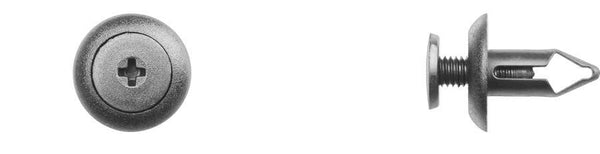 Black Nylon Fender Screw Ret - 6mm Hole Size 14mm Stem Length: 25 per Bag