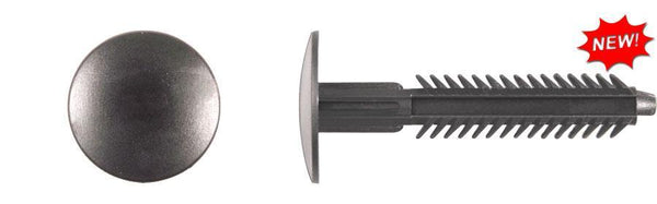 Black Nylon Rocker Mldg Ret - 6.3mm Hole 18mm Head 43mm Stem: 25 per Bag