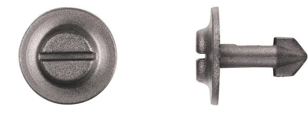 Black Nylon Front Fender Ret - 6mm Stem Dia 22mm Stem 25mm Hd: 25 per Bag