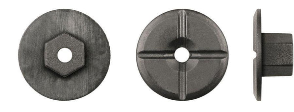 Black Nylon Rear Carpet Ret - 5mm Stud 10mm Hex 8mm Stem: 25 per Bag