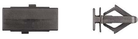 Black Nylon Fascia Clips - 27/32 Stem 1/2 x 1 3/16 Top Hd: 10 per Bag