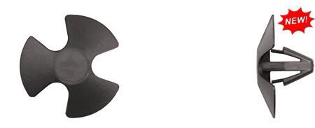 Black Nylon Hood Insul Ret - 7mm Hole Size 24mm Head Dia: 25 per Bag