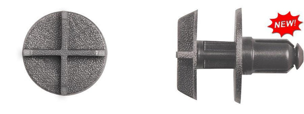 Black Nylon Push Retainers - 9mm Hole Size 13mm Stem Lgth: 10 per Bag