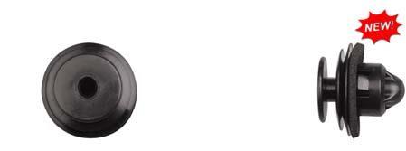 Black Nylon Door Panel Ret - 10mm Hole 11mm Stem Lgth: 10 per Bag