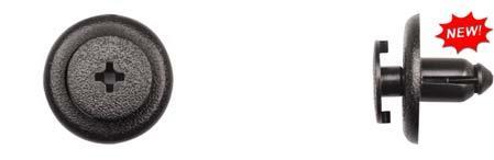 Black Nylon Door Trim Ret - 7mm Hole 8mm Stem Length: 10 per Bag