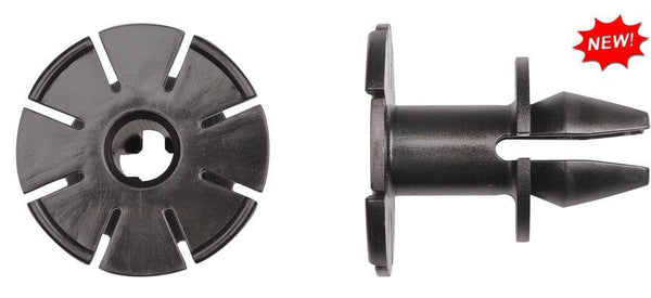 Black Nylon Trim Retainers - 12.7mm Hole Size 14mm Stem: 15 per Bag