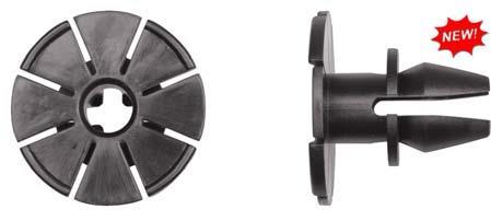 Black Nylon Trim Retainers - 12.7mm Hole Size 14mm Stem: 15 per Bag