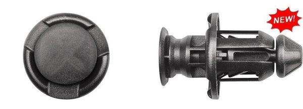 Black Nylon Push Type Ret - 13mm Hole 14mm Stem Length: 15 per Bag