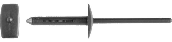 Black Nylon Blind Rivets - 4mm Diameter G/R 1/4" - 13/32": 25 per Bag