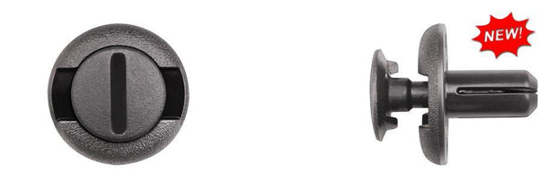 Black Nylon Push Type Ret - 7mm Hole Size 12mm Stem Lgth: 10 per Bag