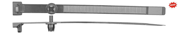 Black Nylon Cable Ties - 8mm Hole Size 6 3/8" Length: 10 per Bag