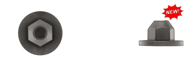 Black Nylon Mldg Flange Nuts - 5mm Stud Size 10mm Hex Head: 25 per Bag