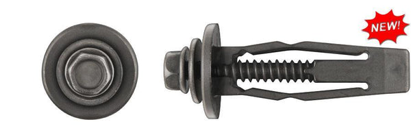 Black Nylon Grommet with Screw - 36mm Stem Lgth 18mm Head Dia: 5 per Bag