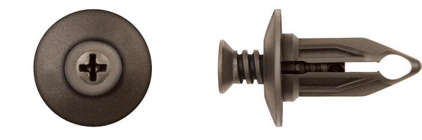 Black Nylon Bumper Fascia Ret - 12mm Hole Size 25mm Stem Lgth: 25 per Bag