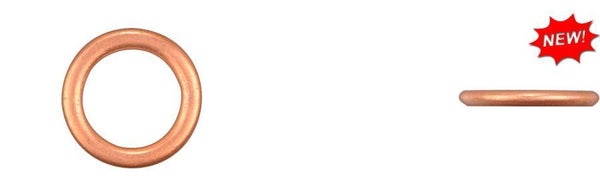 Copper Oil Drain Plug Gaskets - 12mm ID 18mm OD 2mm Thick: 10 per Bag