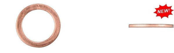 Copper Oil Drain Plug Gaskets - 14mm ID 20mm OD 1.5mm Thick: 15 per Bag