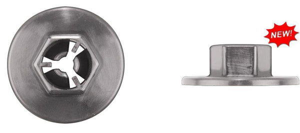 Black Nylon Splash Shield Nuts - 14mm Hex 30mm Flange Diameter: 15 per Bag