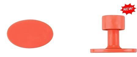 Bloody Orange Nylon Glue Tabs - 26mm Round Aussie PDR: 5 per Bag