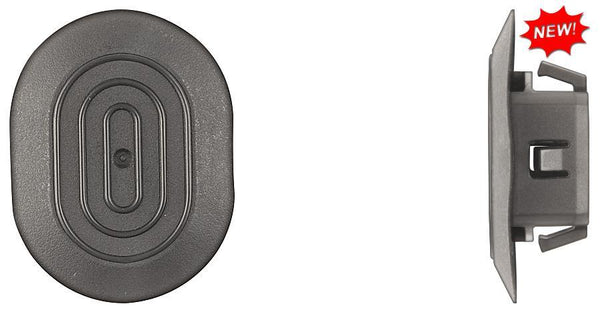 Black Nylon Rocker Mldg Ret - 17 x 22mm Hole 10mm Stem: 25 per Bag