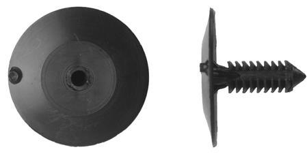 Black Polypropylene Hood Ret - 7mm Hole Size 35mm Hd Dia: 25 per Bag