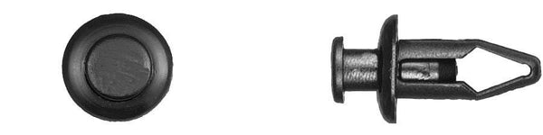 Black Nylon Push Type Ret - 8mm Hole Size 20mm Stem Length: 25 per Bag