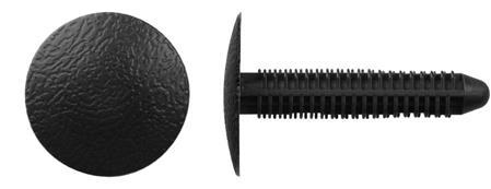 Black Nylon Interior Trim Ret - 9/32" Hole Size 26mm Head O.D.: 25 per Bag