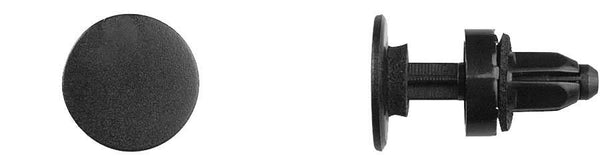 Black Nylon Cowl Panel Ret - 8mm Hole Size 14mm Stem Length: 10 per Bag