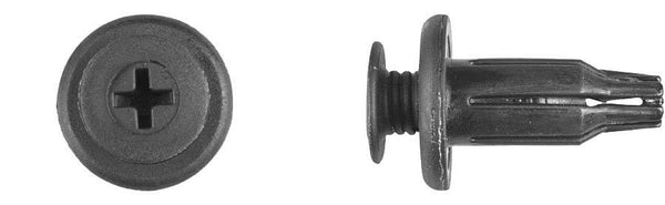 Black Nylon Bumper Retainers - 10mm Hole Size 25mm Stem Lgth: 10 per Bag