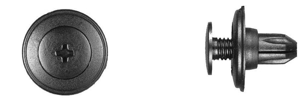 Black Nylon Bumper Fascia Ret - 11mm Hole Size 14mm Stem Lgth: 15 per Bag