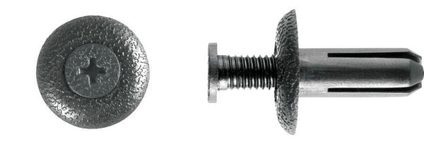 Black Nylon Phillips Screw Ret - 8mm Hole Size 21mm Stem Length: 5 per Bag