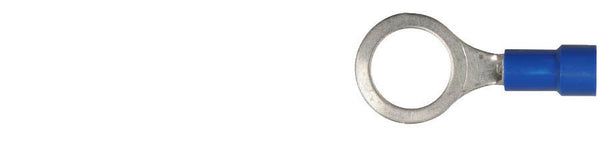 Blue Vinyl 16-14 WireTerminal - 3/8" Stud Size Ring Type: 25 per Bag
