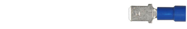 Blue Vinyl 16-14 WireTerminal - 1/4" Spade Male Type: 100 per Bag