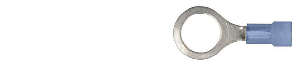Blue Nylon 16-14 WireTerminal - 3/8" Stud Size Ring Type: 25 per Bag