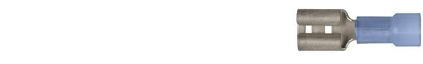 Blue Nylon 16-14 WireTerminal - 1/4" Tab Size Female Spade: 25 per Bag