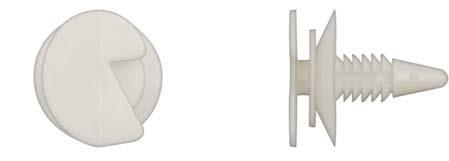 Natural Nylon Door Trim Ret - 1/4" Hole 29/32" Hd 29/32"Stem: 50 per Bag