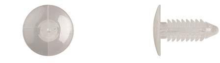 Clear Nylon Shield Retainers - 1/4" Hole Size 13/16" Stem: 25 per Bag