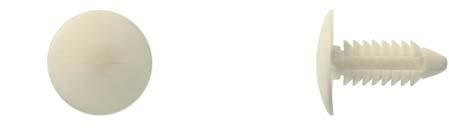 Creamy White Nylon Shield Ret - 1/4" Hole Size 13/16" Stem: 50 per Bag