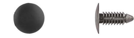 Black Nylon Shield Retainers - 1/4" Hole Size 13/16" Stem: 500 per Bag