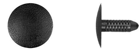 Black Nylon Interior Trim Ret - 7mm Hole Size 20mm Stem: 50 per Bag