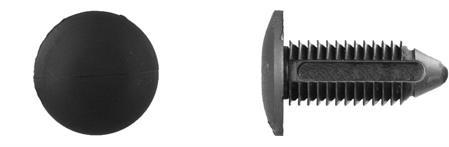 Black Nylon Fascia Bumper Ret - 10mm Hole Size  30mm Stem: 50 per Bag