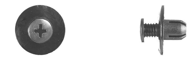 Black Nylon Splash Phil Rivets - 8mm Hole Size 9mm Stem Length: 50 per Bag