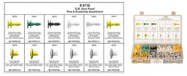 G.M. Door Trim Panel Assortment - Shipped in 12 Hole PlasticTray: 1 per Ea