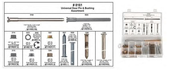 Door Pin & Bushing Assortment - Shipped in 10 Hole PlasticTray: 1 per Ea