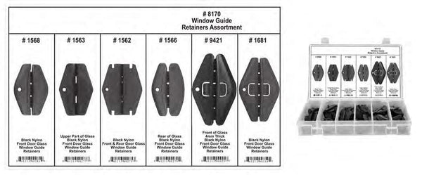 G.M. Window Guide Assortment - Shipped in 6 Hole Plastic Tray: 1 per Ea