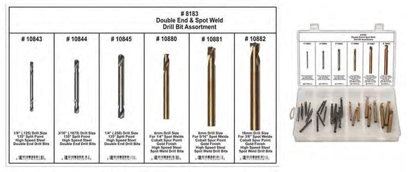Drill Bit Assortment - Shipped in 6 Hole Plastic Tray: 1 per Ea