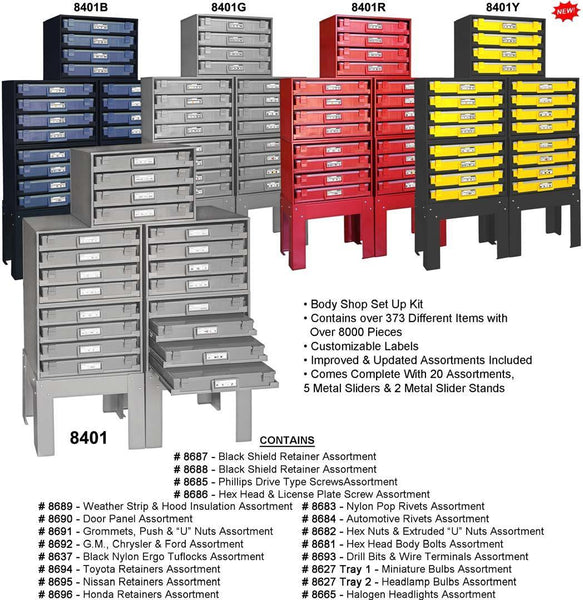 Body Shop Set Up Assortment Kit - 20 Asort Red Trays Red Sldr: 1 per Ea